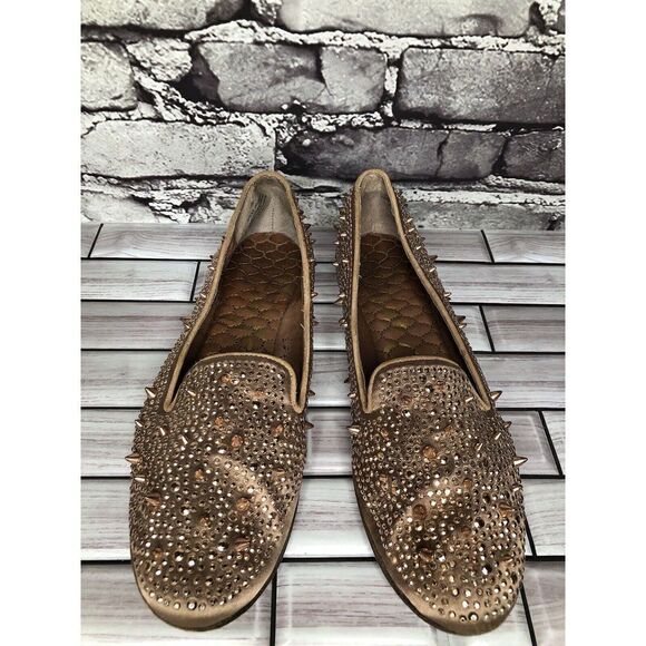 Sam Edelman Rose Gold Adena Spike Studs Fabric Ballet Flats Women Sz 8M US/39EU - Picture 4 of 16